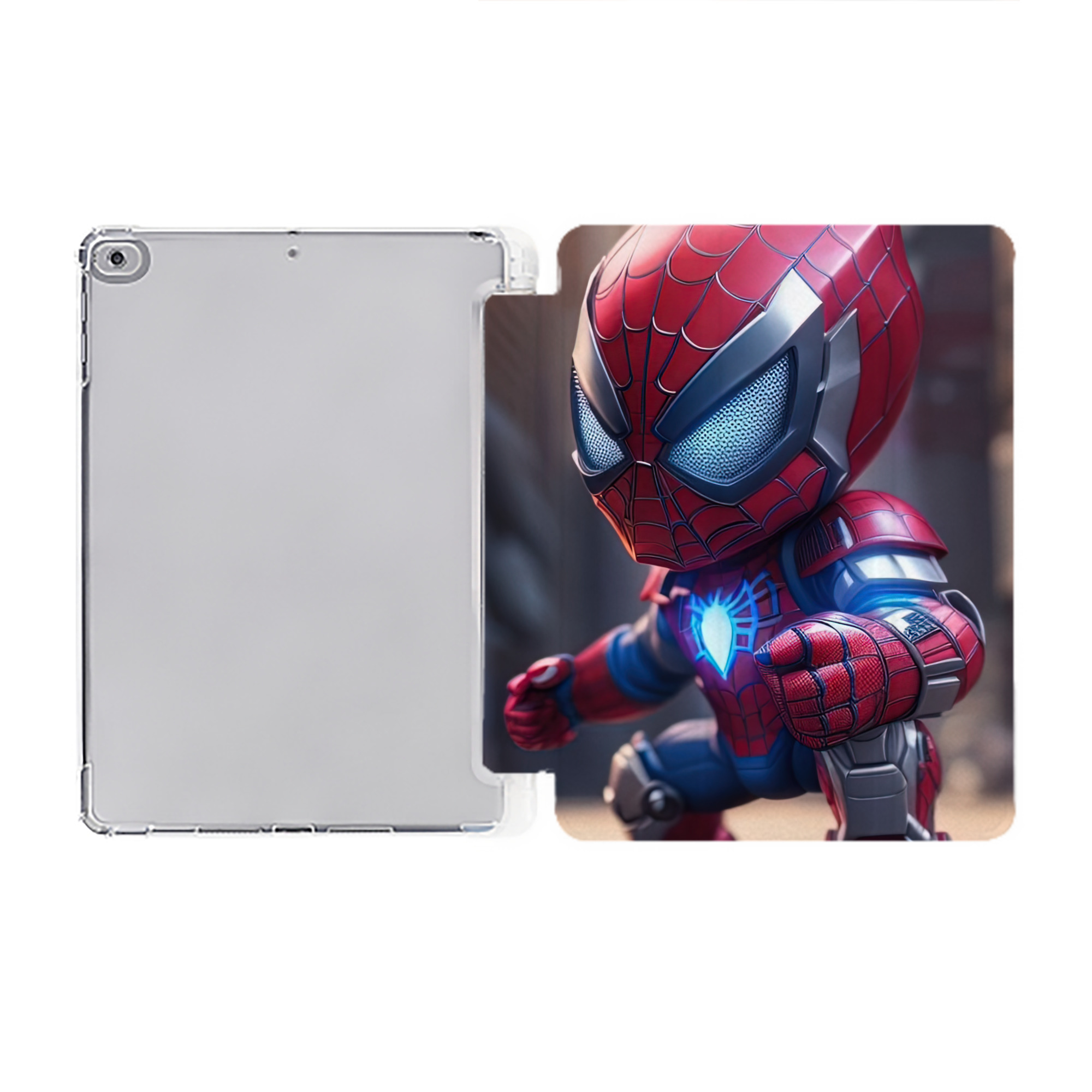 （画像用） Spider Man スパイダーマン IPad ケース ペン収納付き 三つ折りスタンド PUレザー×シリコン 対応機種9.5/10.5/10.9インチ